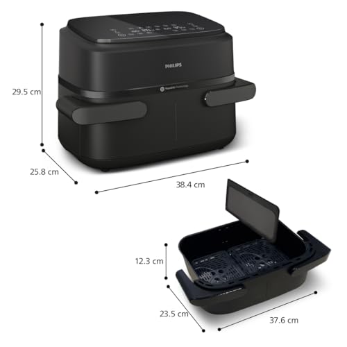 Air Fryer Série 1000 Panier Flexible avec Séparateur Amovible - Airfryer 7.1L, Technologie RapidAir, 10 Modes de Cuisson, 90% Matières Grasses en Moins(NA154/00) – Image 2