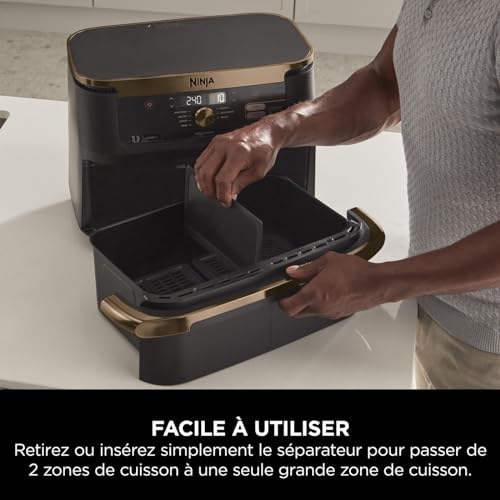 Foodi FlexDrawer Air Fryer, Dual Zone Avec Séparateur Amovible, Grand Tiroir de 10.4 L, AF500EUCP – Image 4