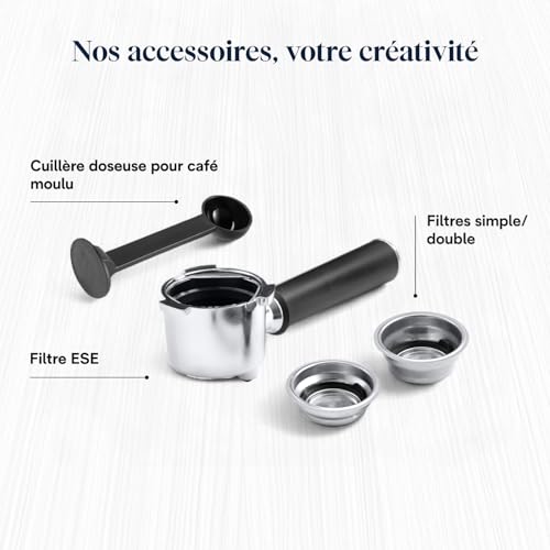 Dedica Style EC685.M, Machine à Expresso avec Buse à Mousse de Lait Professionnelle, Seulement 15 cm de Large, Réservoir de 1 L, Boîtier en Métal, Compatible avec les Dosettes E.S.E, Métal – Image 2