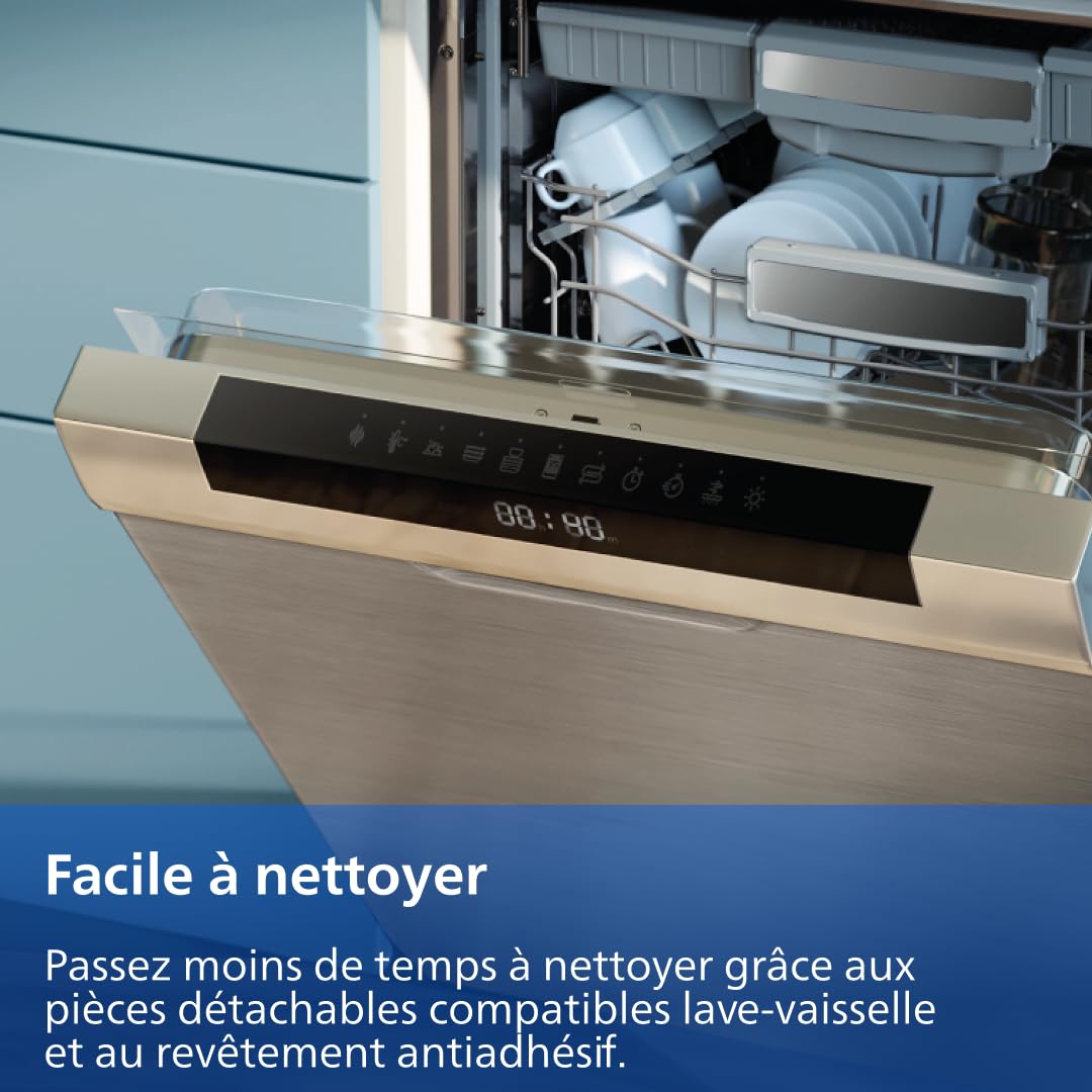 Air Fryer Série 1000 Panier Flexible avec Séparateur Amovible - Airfryer 7.1L, Technologie RapidAir, 10 Modes de Cuisson, 90% Matières Grasses en Moins(NA154/00) – Image 6