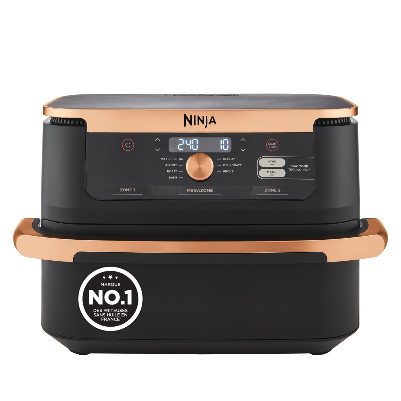 Foodi FlexDrawer Air Fryer, Dual Zone Avec Séparateur Amovible, Grand Tiroir de 10.4 L, AF500EUCP