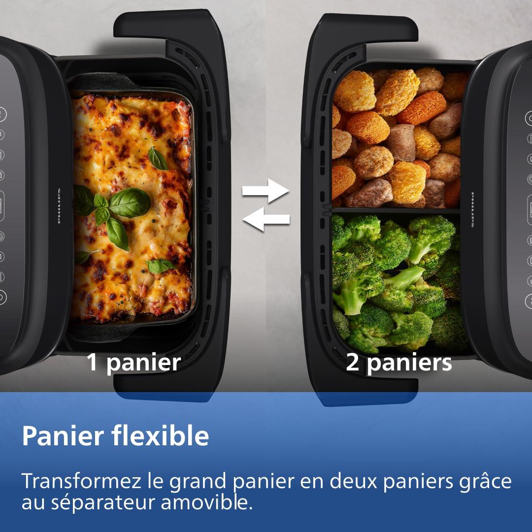 Air Fryer Série 1000 Panier Flexible avec Séparateur Amovible - Airfryer 7.1L, Technologie RapidAir, 10 Modes de Cuisson, 90% Matières Grasses en Moins(NA154/00) – Image 10