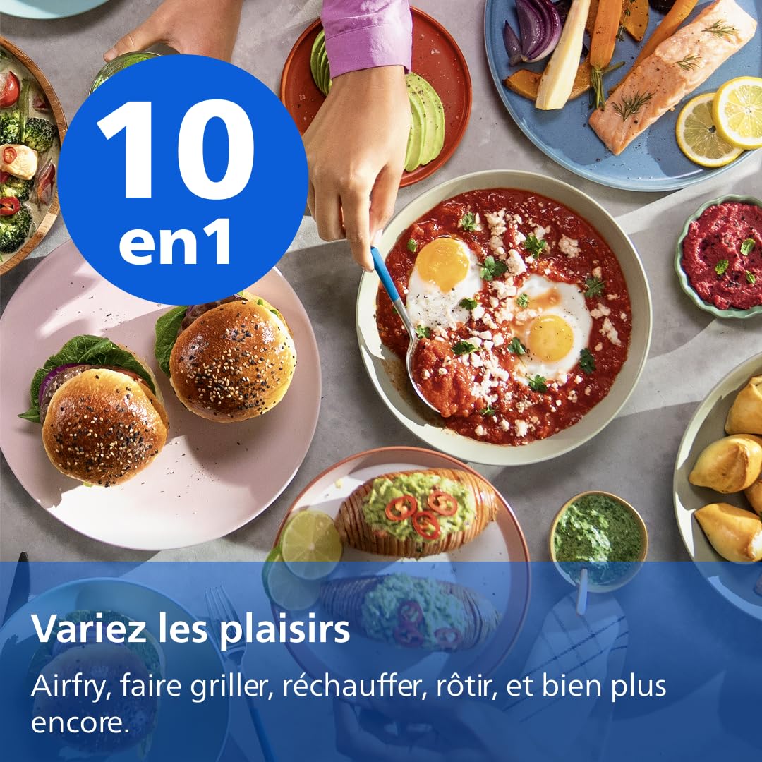 Air Fryer Série 1000 Panier Flexible avec Séparateur Amovible - Airfryer 7.1L, Technologie RapidAir, 10 Modes de Cuisson, 90% Matières Grasses en Moins(NA154/00) – Image 5