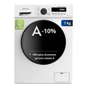 Lave-linge frontal GLL71200WH - 7 Kgs - 1200 tr/mn - 16 programmes - Eco - Intensif - Rapide – Très Faible conso