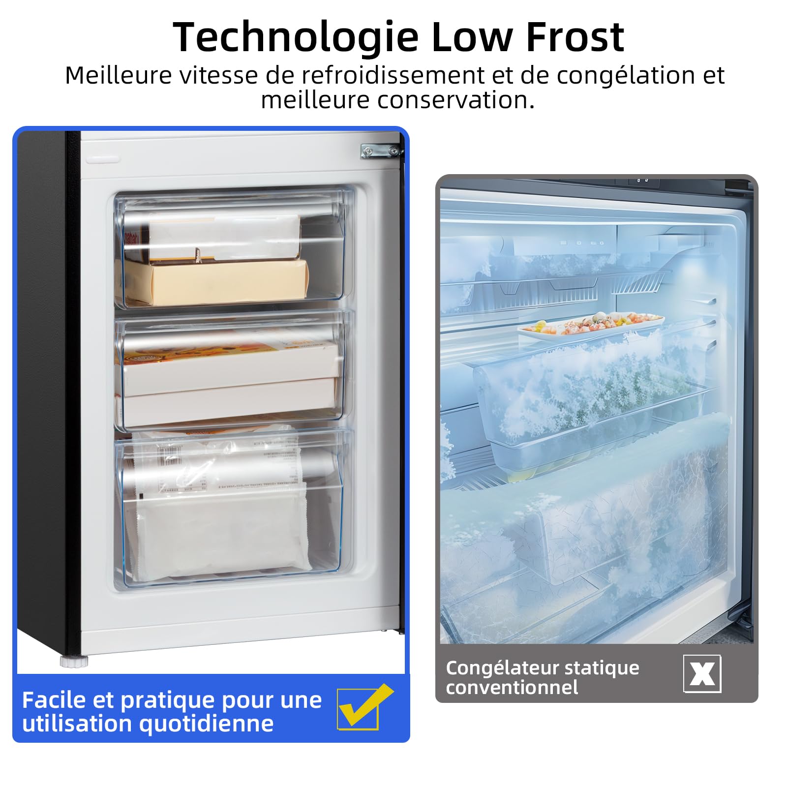 CBM159LEBD Réfrigérateur congélateur bas157 litres (109 + 48) Low Frost, Faible bruit, Refroidissement rapide, Faible emcombrement – Image 9